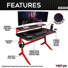 Techni Sport Red Stryker Gaming Desk, Red Techni Sport Gaming Desk