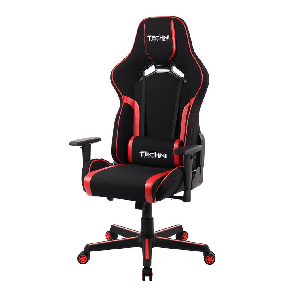 Techni Sport TSF-71 Fabric and PU Office-PC Gaming Chair,Red Techni Sport Gaming Chairs