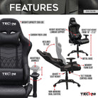 Techni Sport TS-5100 Ergonomic High Back Racer Style PC Gaming Chair, Black Techni Sport Gaming Chairs