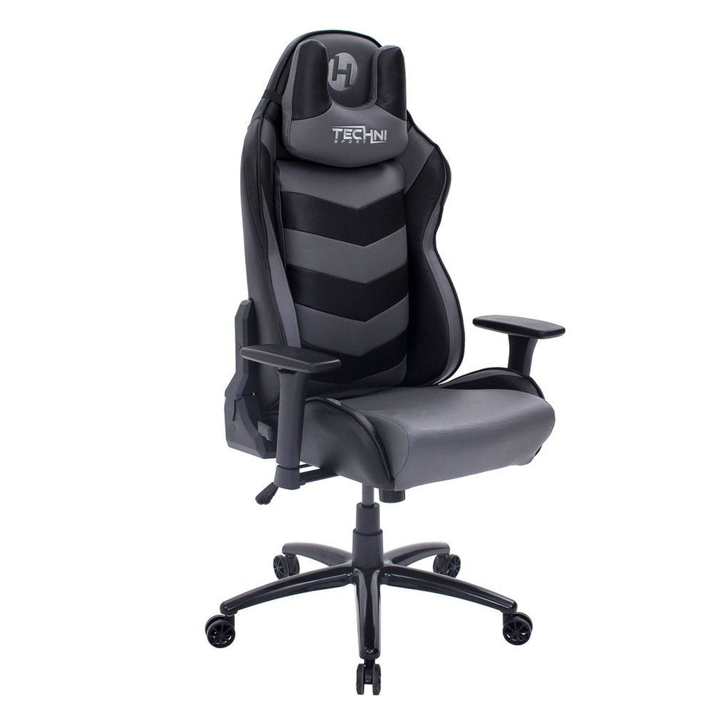 Techni Sport TS-61 Ergonomic High Back Racer Style Video Gaming Chair, Grey/Black Techni Sport Gaming Chairs