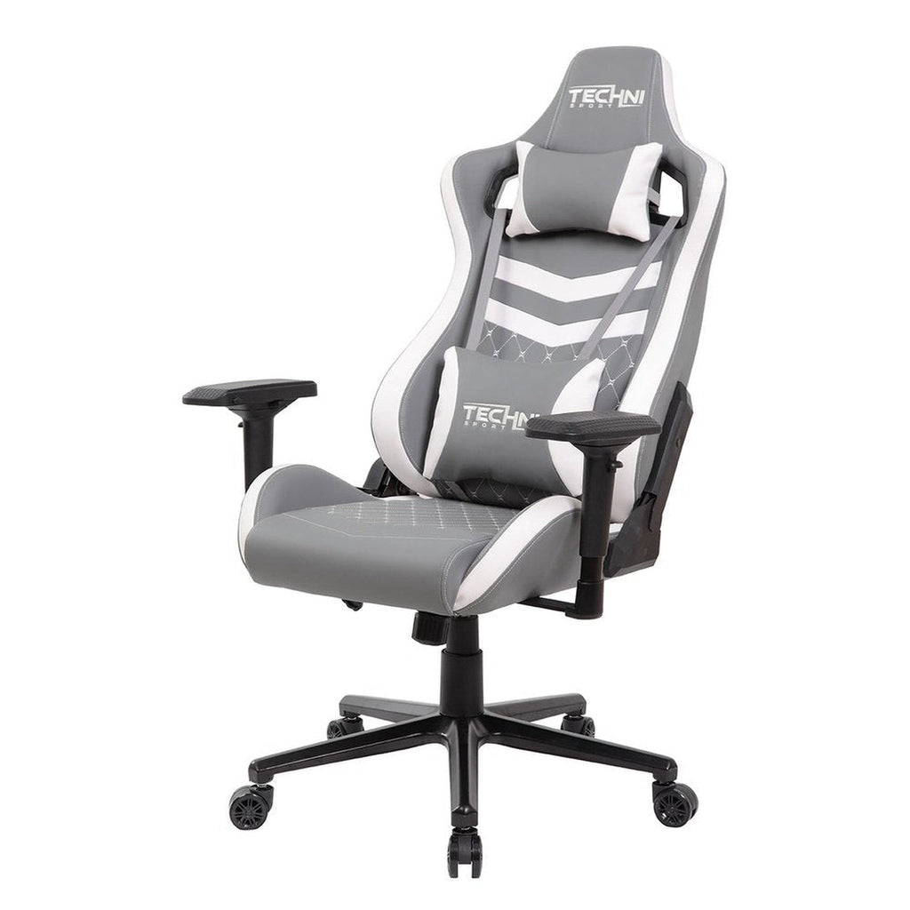 Techni Sport TS-83 Ergonomic High Back Racer Style PC Gaming Chair, Grey/White Techni Sport Gaming Chairs