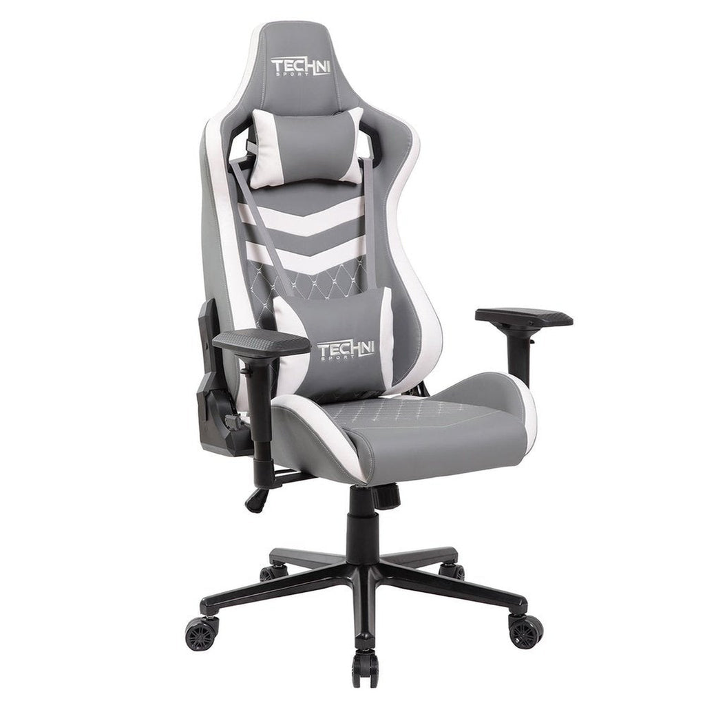 Techni Sport TS-83 Ergonomic High Back Racer Style PC Gaming Chair, Grey/White Techni Sport Gaming Chairs