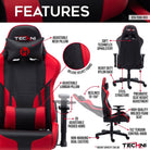 Techni Sport TS-90 Office-PC Gaming Chair, Red Techni Sport Gaming Chairs