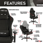 Techni Sport TS-F44 Fabric Ergonomic High Back Racer Style PC Gaming Chair, Black Techni Sport Gaming Chairs