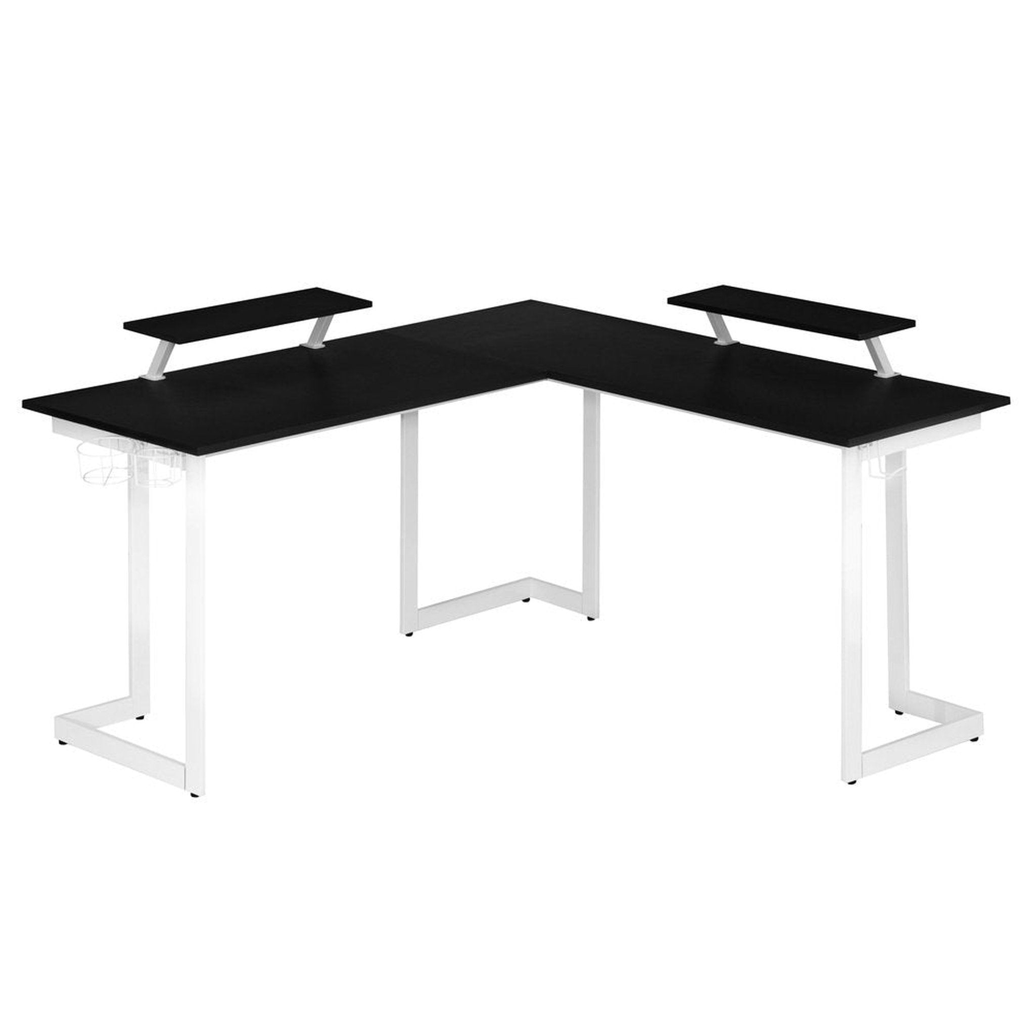 Techni Sport Warrior L-Shaped Gaming Desk, White Techni Sport Gaming Desk